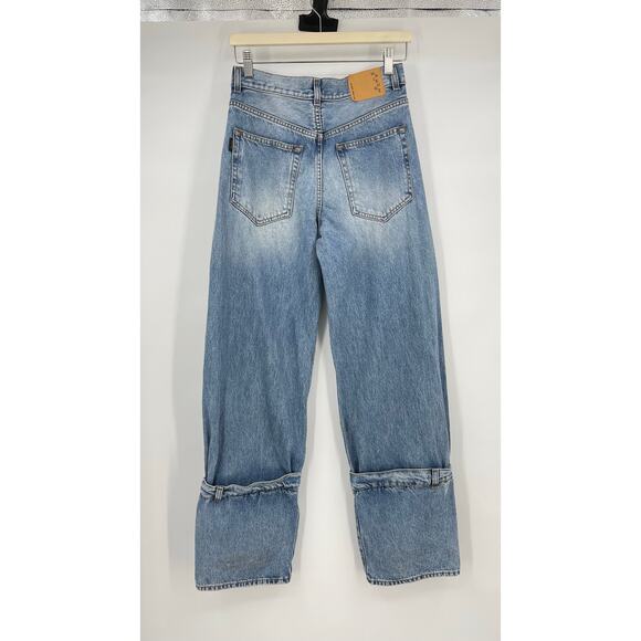 Haikure | Hurley Wide Leg Baggy Jeans in Chill Blue Waistband Detail Cuff 24 - Picture 3 of 16